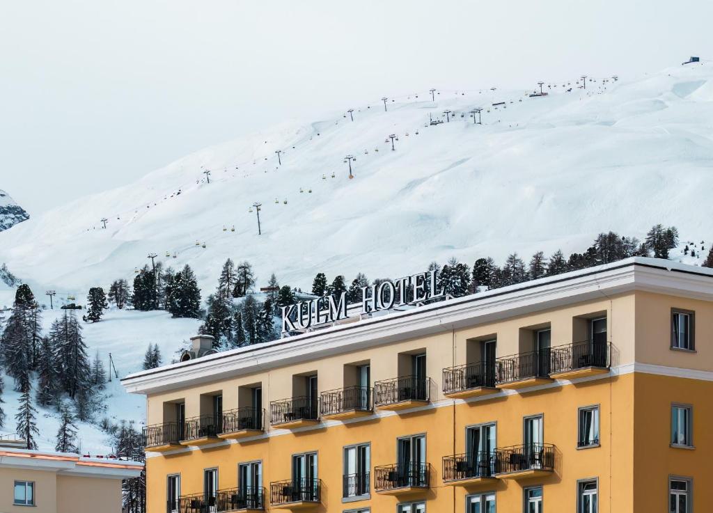 Duotone photograph of Kulm Hotel St. Moritz in St. Moritz, Switzerland